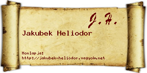 Jakubek Heliodor névjegykártya